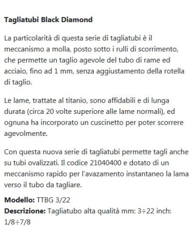 TAGLIAT BLACK DIAM diametro 3-22  