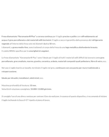 FRESA TAZZ DIA GRES diametro 6 M14