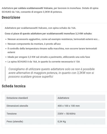 ADATTATORE 400V / SCHUKO  