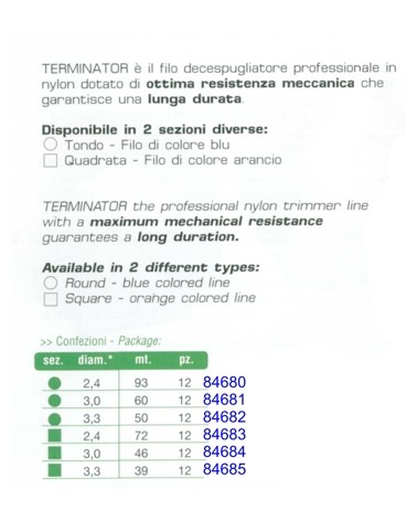 FILO DECES PROF diametro 2.4x93 TO
