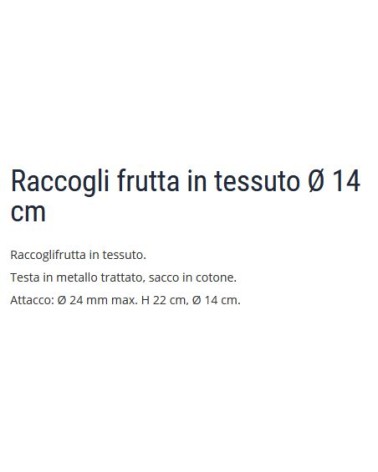 RACCOGLIFRUTTA TESSUTO diametro 14