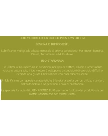 OLIO MOTORE UNIVE 15W40 1L