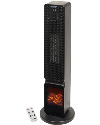 TERMOVENTILATORE A TORRE 2000W EFFETTO FIAMMA CON TEL.ECOMANDO MAURER 90015