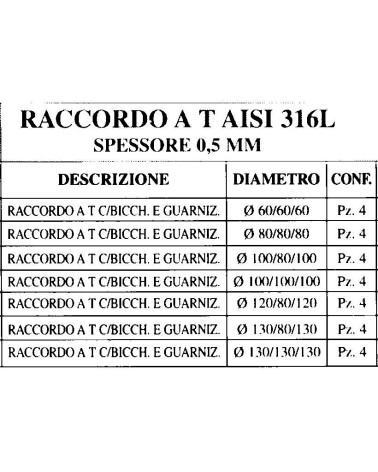 TE INOX            diametro 60    