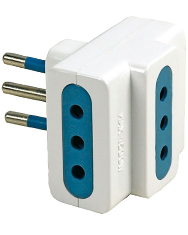 Adattatore triplo MAURER - spina 2P+T 10A - 3 prese 2P+T 10A