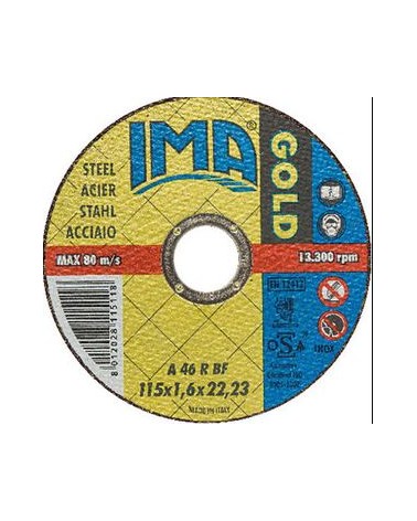DISCO PER FERRO GOLD PIANO DIAM. 115X1,6 MM IMA