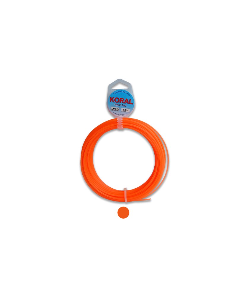 Filo in nylon TONDO MM3,3 MT15. Garantisce un taglio uniforme ed una elevata elasticita'. Ideale per testine automatiche.