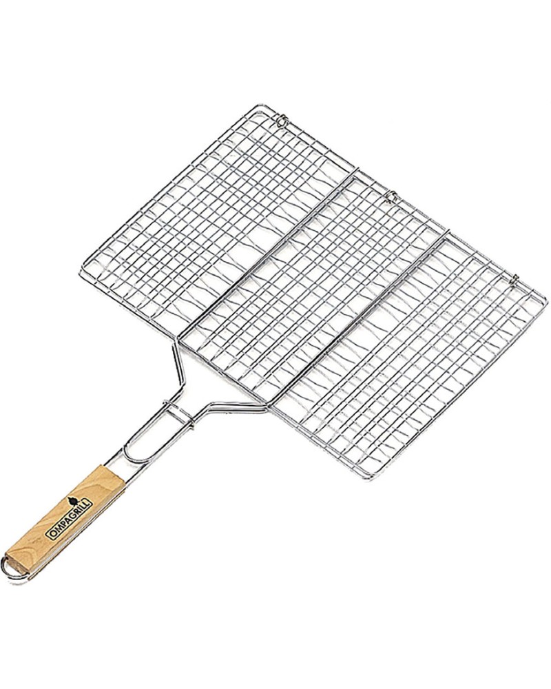 Griglia a rete senza piedi con manico in bamboo CM.30X40