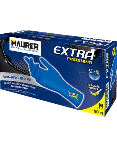 Guanti in lattice rinforzatoTAGLIA L MAURER PLUS mod. EXTRA monouso
