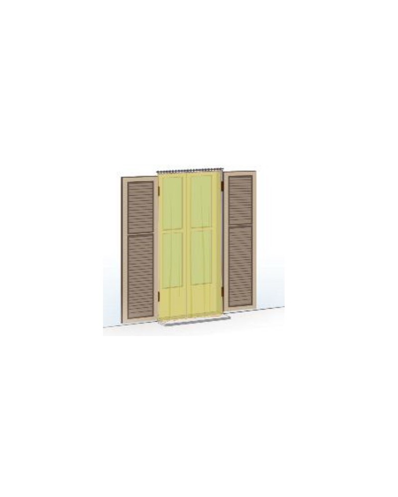 KIT COMPLETO TENDA ZANZARIERA FRANGISOLE PER PORTA 150X250CM COLORE BIANCO