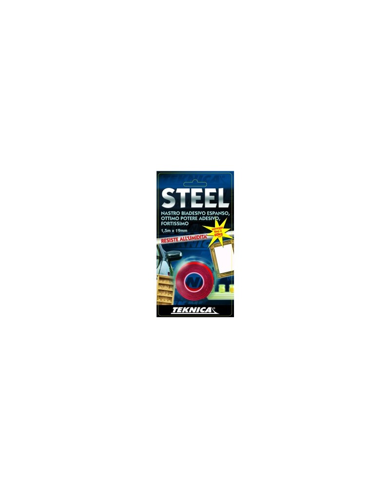 NASTRO BIADESIVO STEEL 1,5MT X larghezza 19MM spessore 1mm ART. TK13-0350