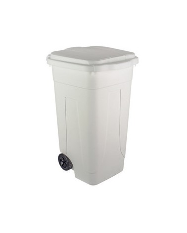 PATTUMIERA LT.80 CON RUOTEIn plastica. Con coperchio. Capacita' 80LT Dimensioni cm 45x50x78h Colore BIANCO