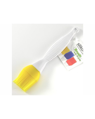 PENNELLO IN SILICONE ALIMENTARE CON IMPUGNATURA IN PLASTICA COLORE GIALLO
