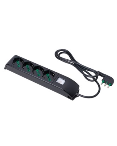 PROLUNGA MULTIRESA 3X1MM 4P + INTERRUTTORE NERO ART. 410101 FANTON FME