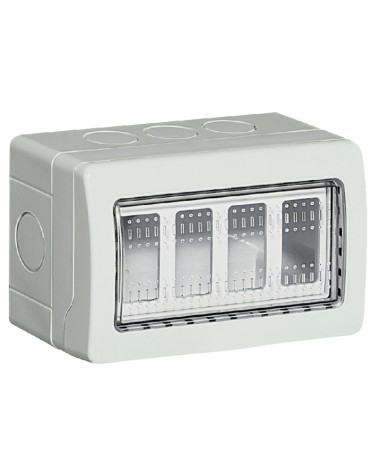 SCATOLA PORTAFRUTTO IDROBOX MATIX BTI25504 CUSTODIA IP55 4Pcustodia IP55 composta da base e portello di protezione - per 4 modul