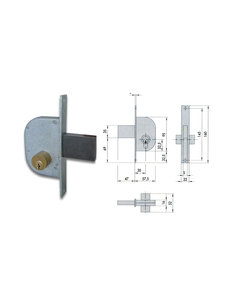 SERRATURA CISA 42120-30-0 PER CANCELLO CILINDRO FISSO