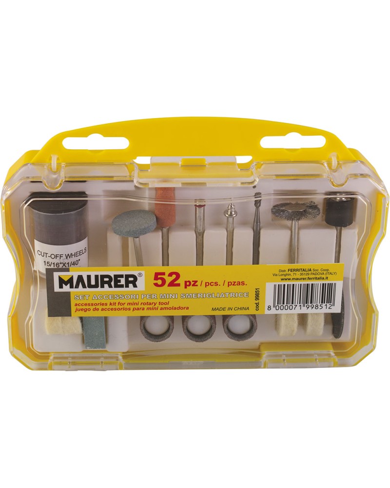 SET 52 ACCESSORI X MINI SMERIGLIGLIATRICE C/VAL  COD. 99851