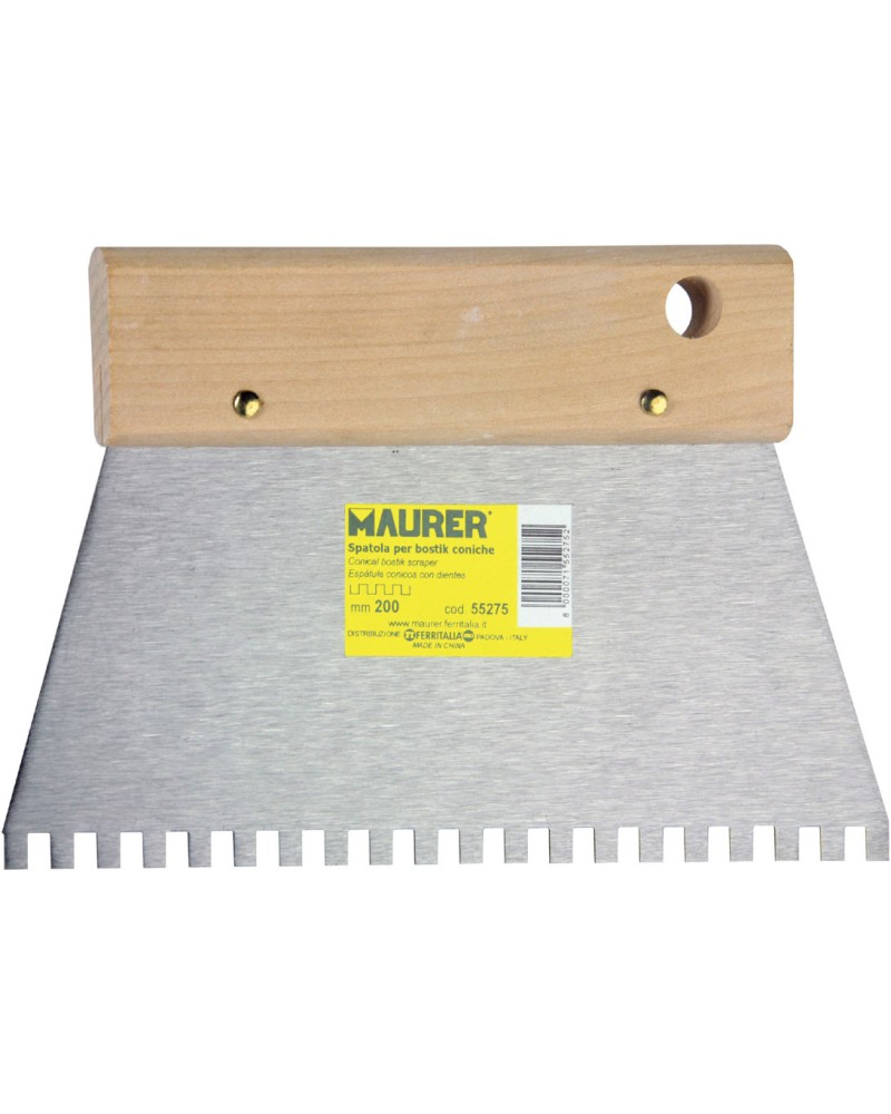 SPATOLA X COLLE DENTE A GRECA 5X7MM  LARGHEZZA 200MM MAURER