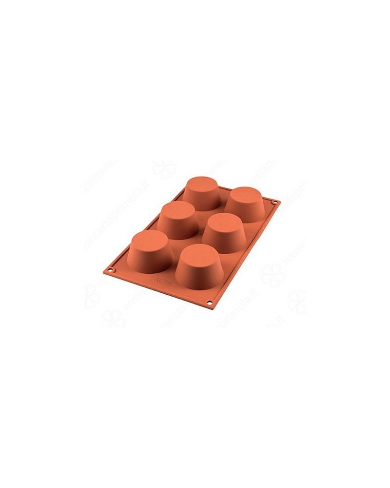 STAMPO IN SILICONE MUFFIN 6 POSTI MM75 H60MM TERRACOTTA SF052