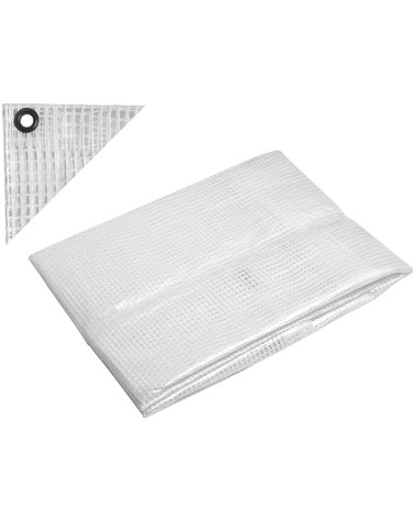 Telo multiuso retinato  MT 3,5X1,9  occhiellato PAPILLON in pvc - colore bianco trasparente - foglio laminato 140 gr/mq (+3%) - 