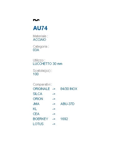CHIAVE AU74 | AU74        