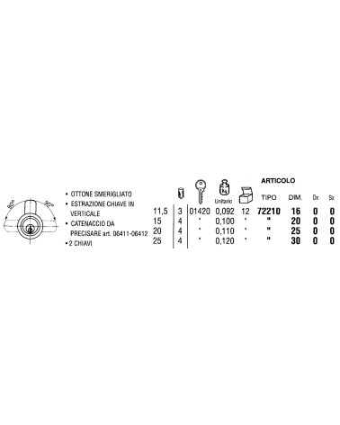 CILINDRO O/S x 01420 16 mm