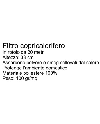 FILTRO CALORIFERI 20MTx33H