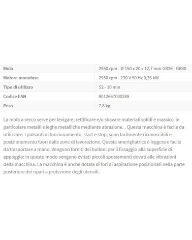 SMERIGLIATR DA BANCO 0023 