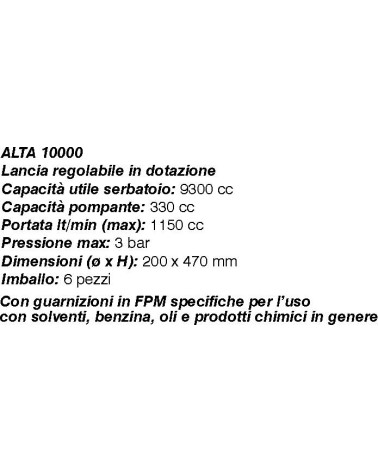 POMPA ALTA 10000 C/LAN 10l
