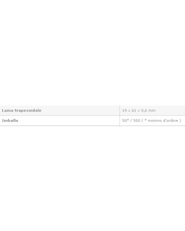 SET 10 LAME TRAPEZ MM19X61