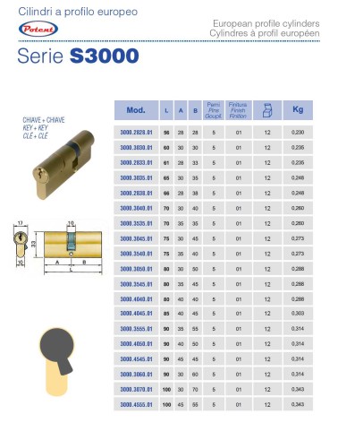 CILINDRO 28+33 OTTONAT3000