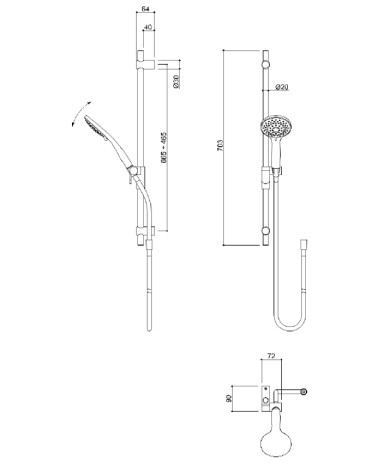 SALISC INOX diametro 20 H700 REGOL