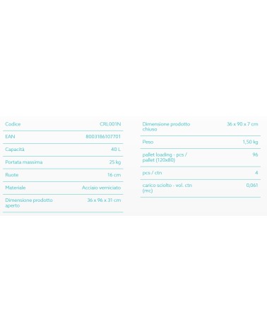 CARRELLO SPESA ROLLY NERO 