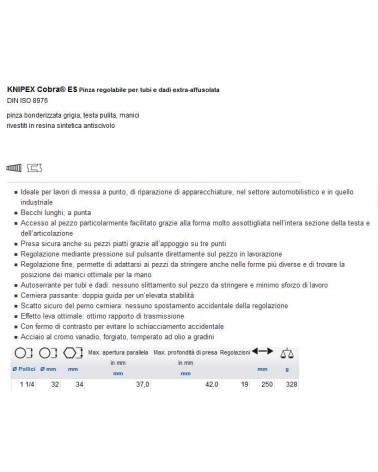 PINZA COBRA ES AFFUS 250MM