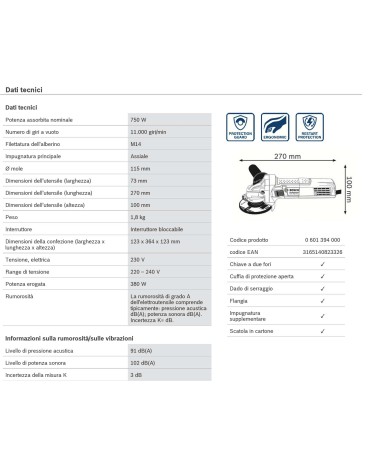 SMERIGLIATRICE GWS 7-115  