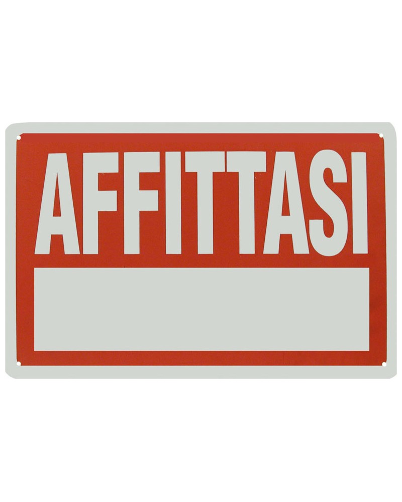 CARTELLO PLASTICA AFFITTASI 30X20CM